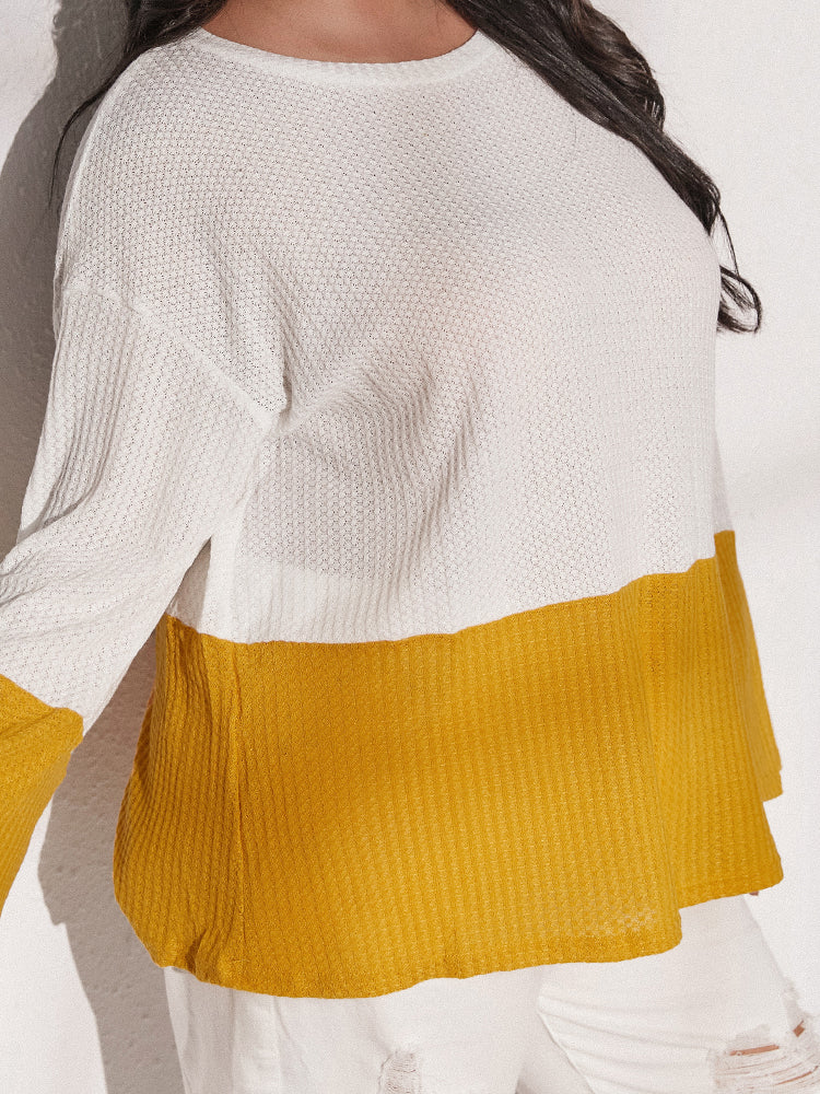 Bell Sleeve Patchwork T-shirt