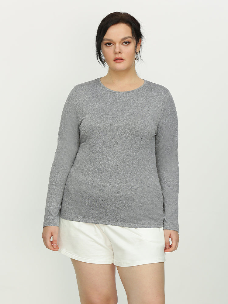 Solid Color Round Neck Basic T-shirt