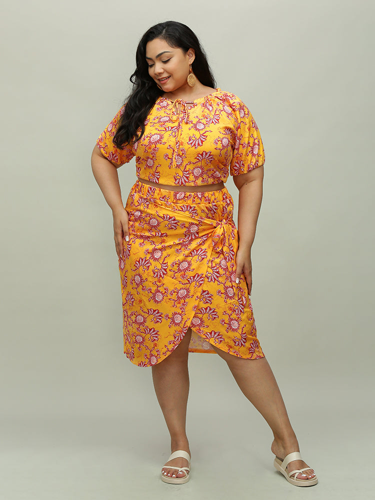 Paisley Floral Drawstring Top