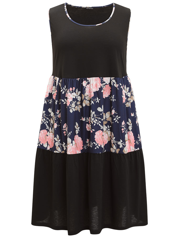 Supersoft Essentials Floral Print Patchwork Pocket Tank Dress