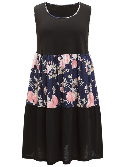 Supersoft Essentials Floral Print Patchwork Pocket Tank Dress