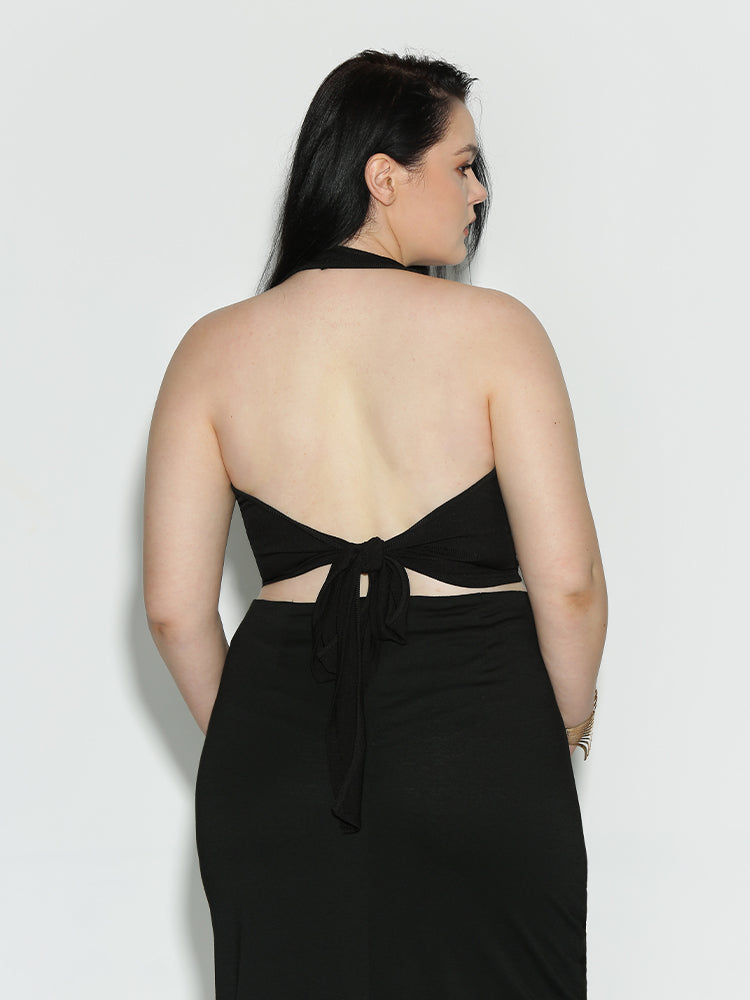 Backless Bowknot Crop Top