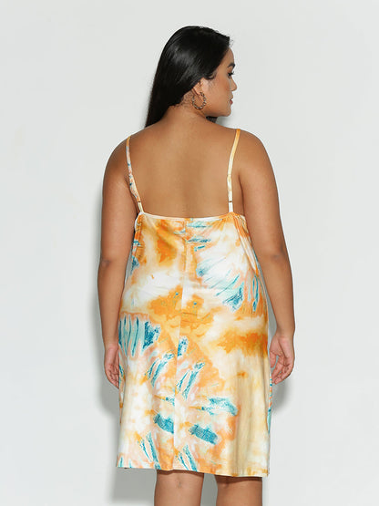 Tie Dye Cowl Neck Dress