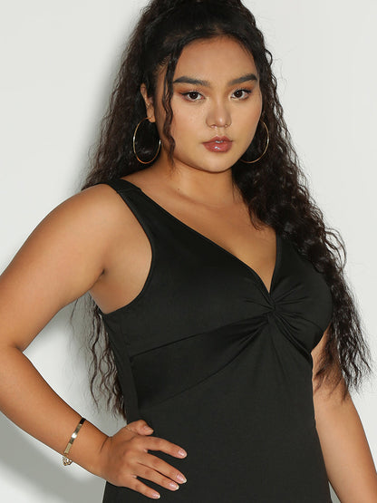 Twist-Front Backless Dress