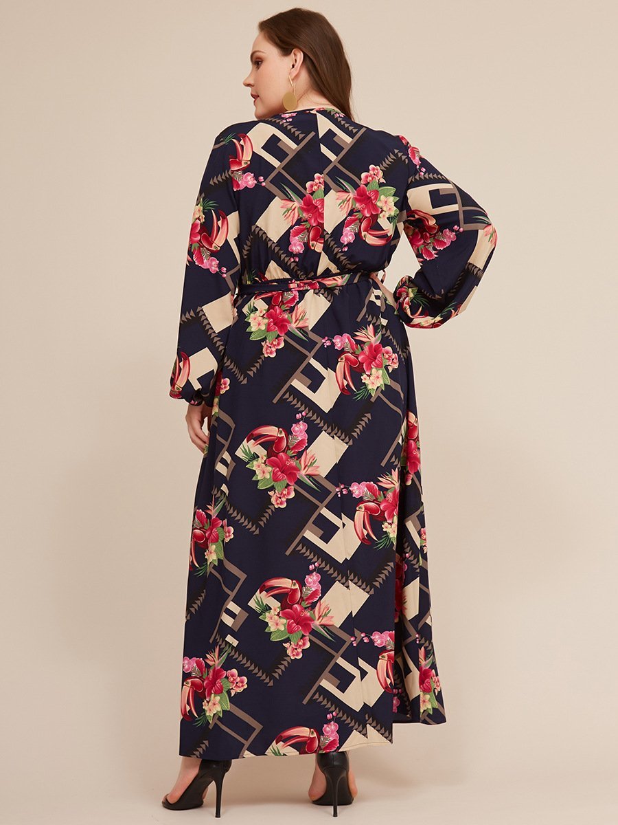 Floral Printed Wrap Maxi Dress