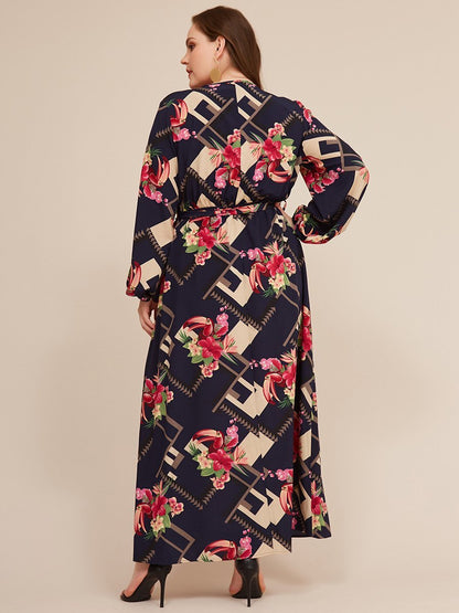 Floral Printed Wrap Maxi Dress