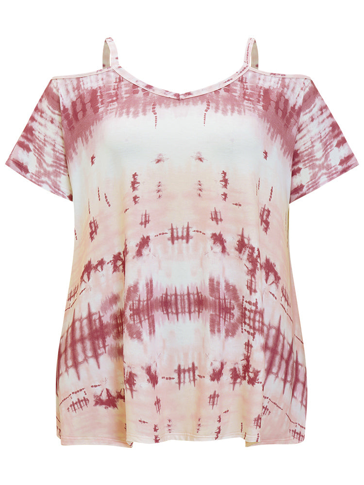 Tie Dye Asymmetrical Hem Cami T-shirt