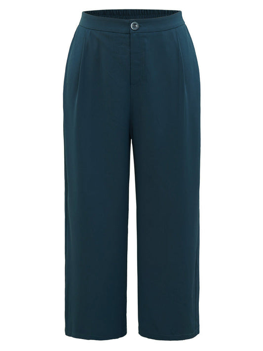Plain Pocket Wide leg Woven Pants
