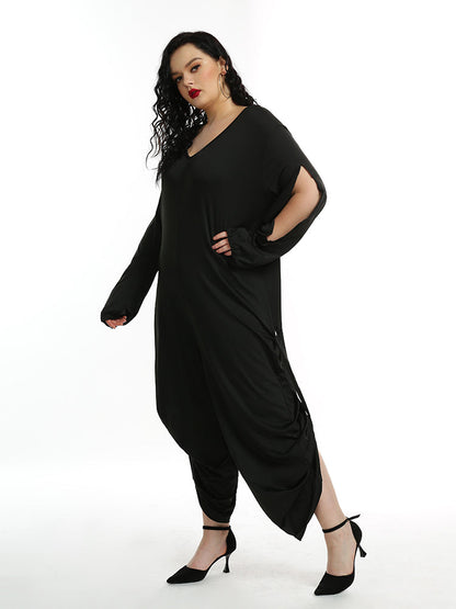 Irregular Opening Solid Jumpsuit