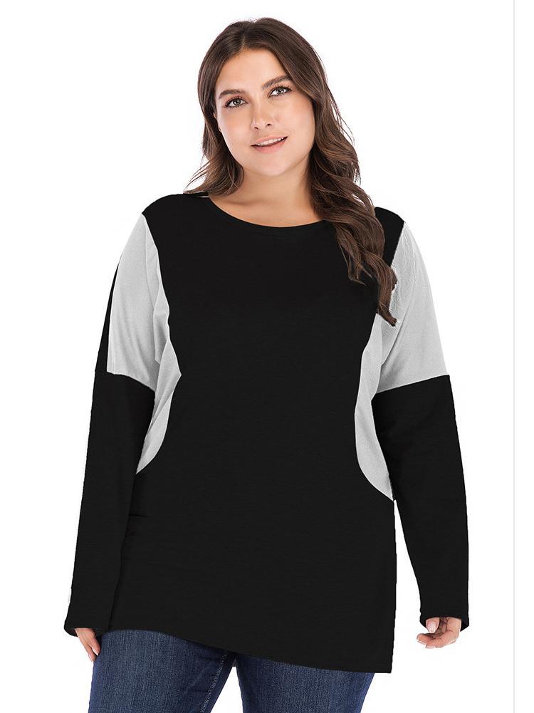 Patchwork Round Neck T-shirt