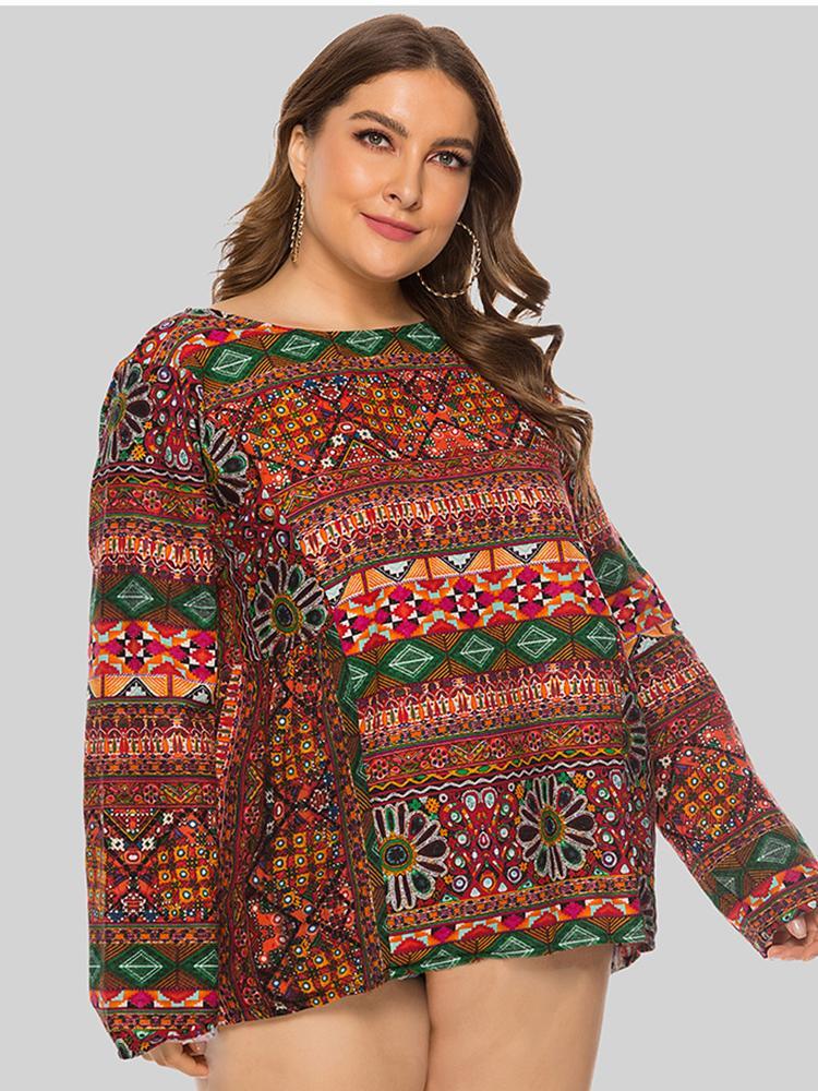 Ethnic Printed Round Neck T-shirt