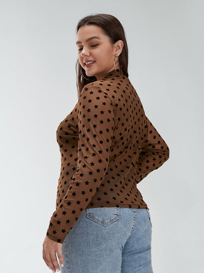 Polka Dot Mesh Printing Regular T-shirt