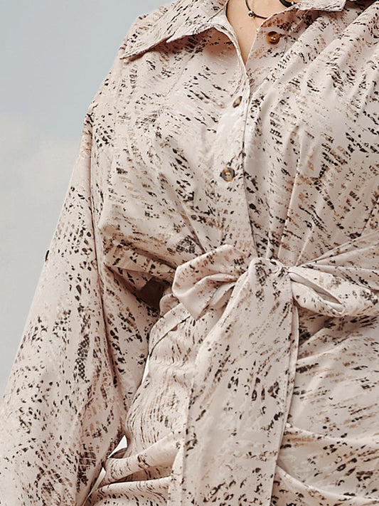 Ruched Self Tie Button Shirt Dress