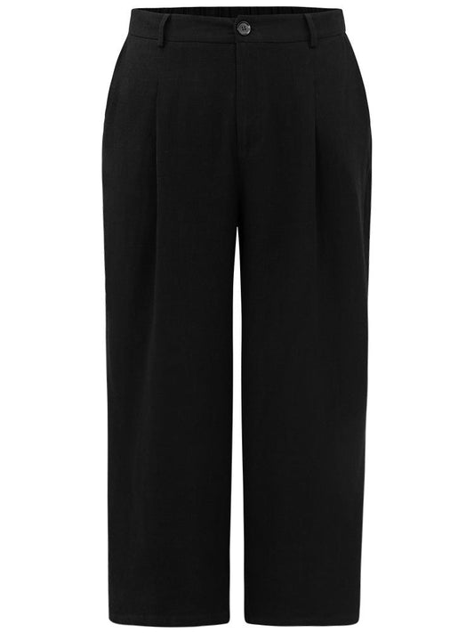 Plain Pocket Straight Leg Pants