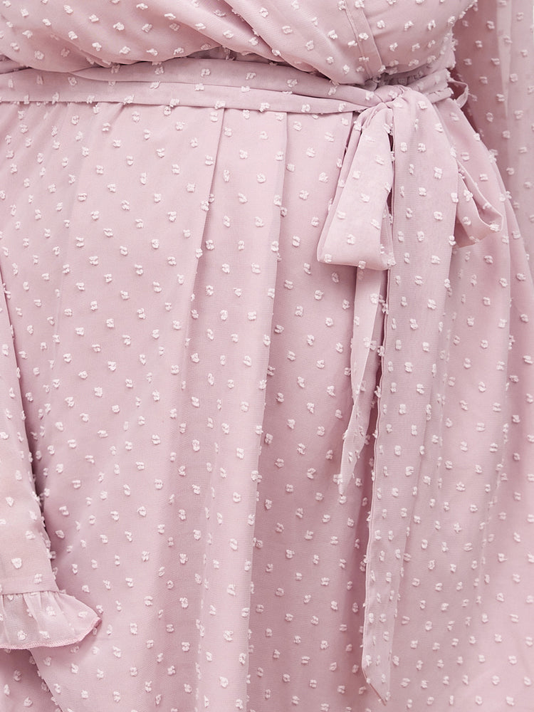 Flared Sleeve Ruffle Dress