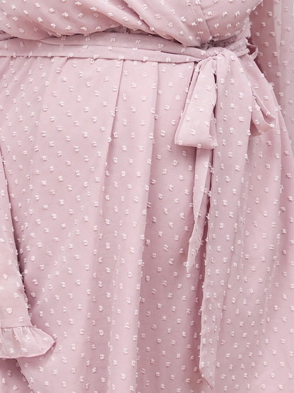 Flared Sleeve Ruffle Dress