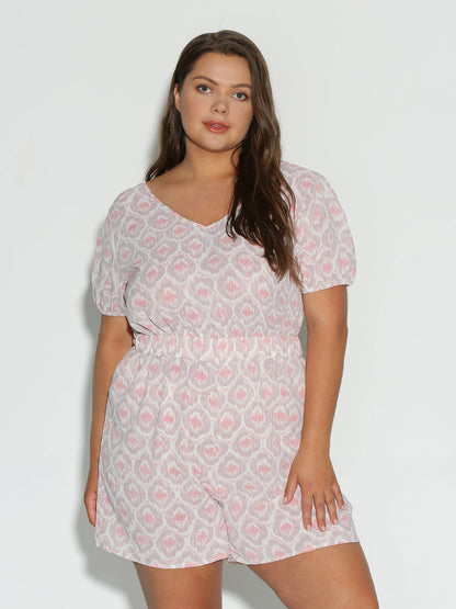 Floral Print Backless Romper