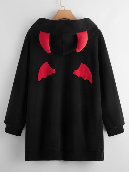 3d Ears Design Patched Hoodie