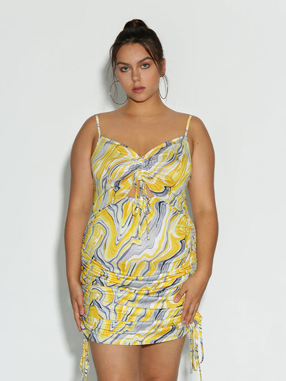 Cut Out Ruched Dress