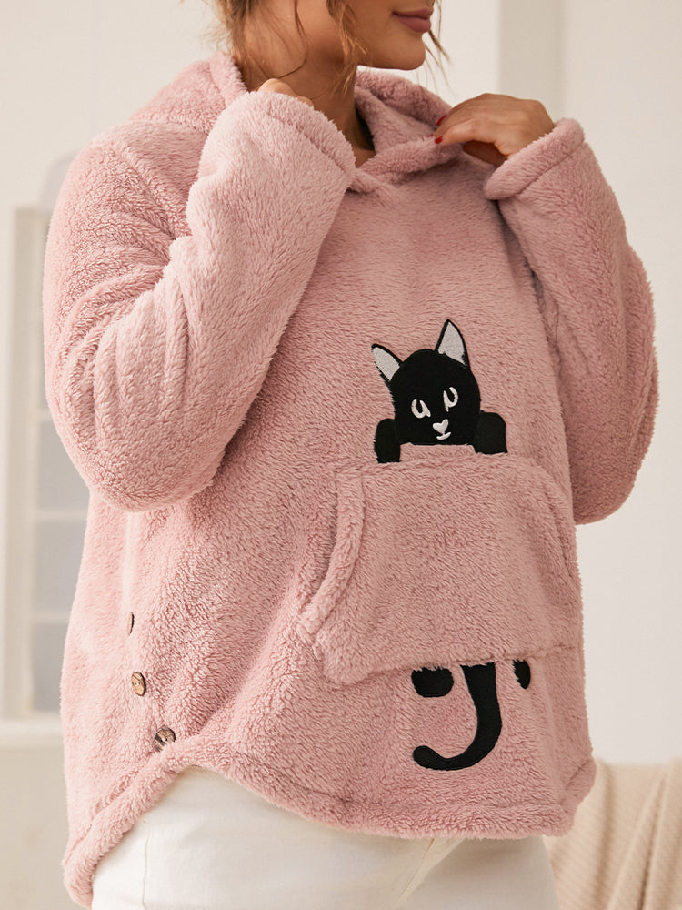 Cat Pattern Pocket Top