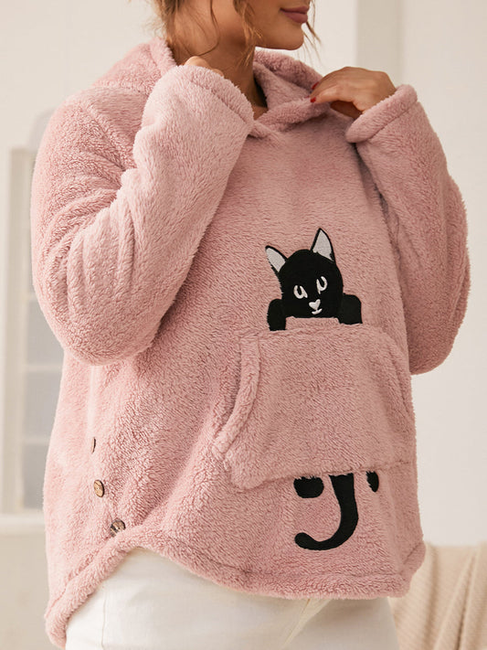 Cat Pattern Pocket Top