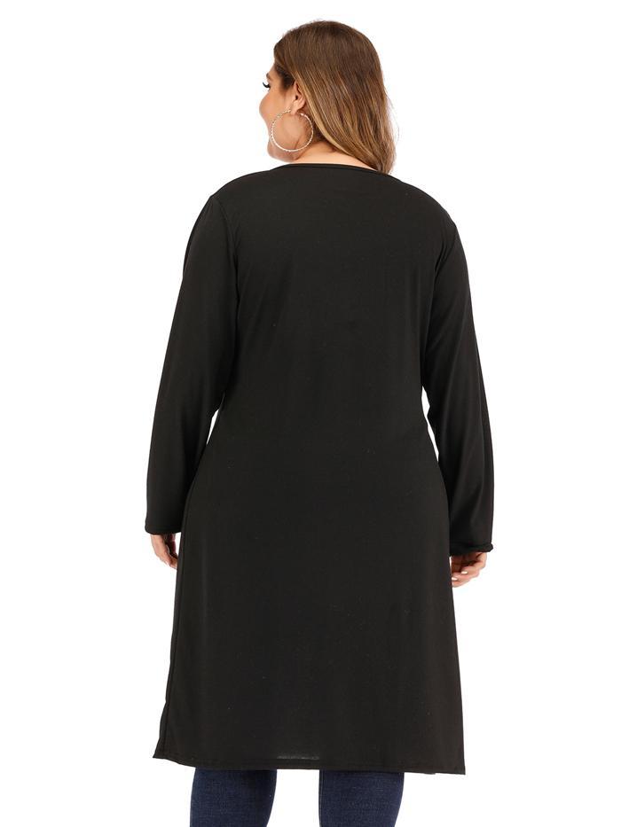 Split Mid Length Solid T-shirt