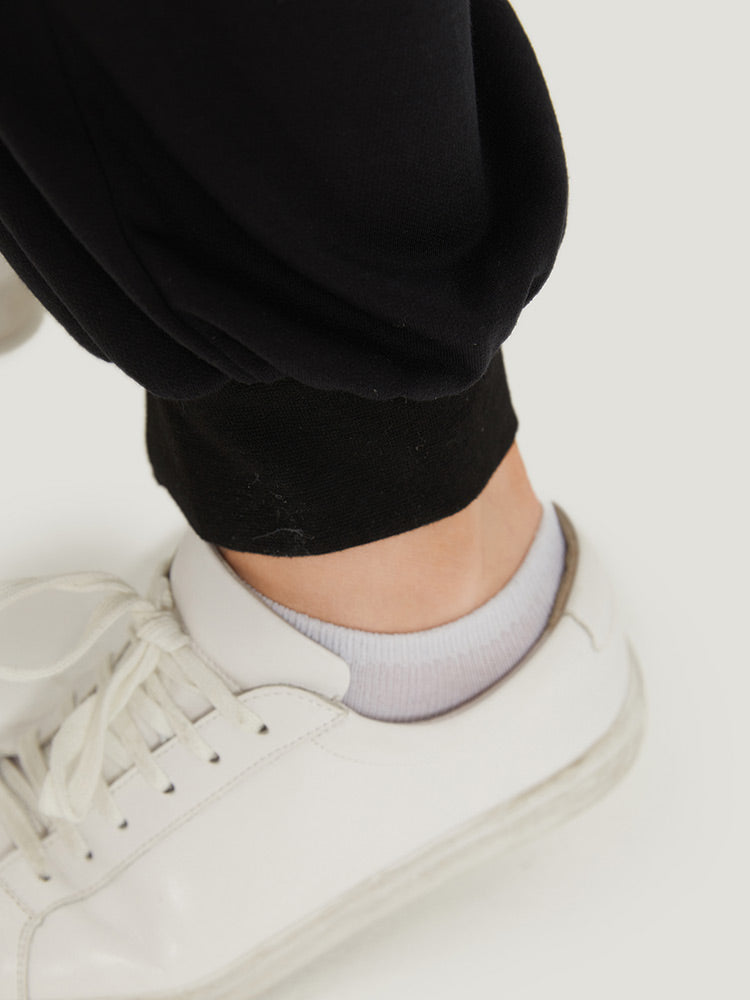 Plain Heart Embroidered Drawstring Pocket Sweatpants