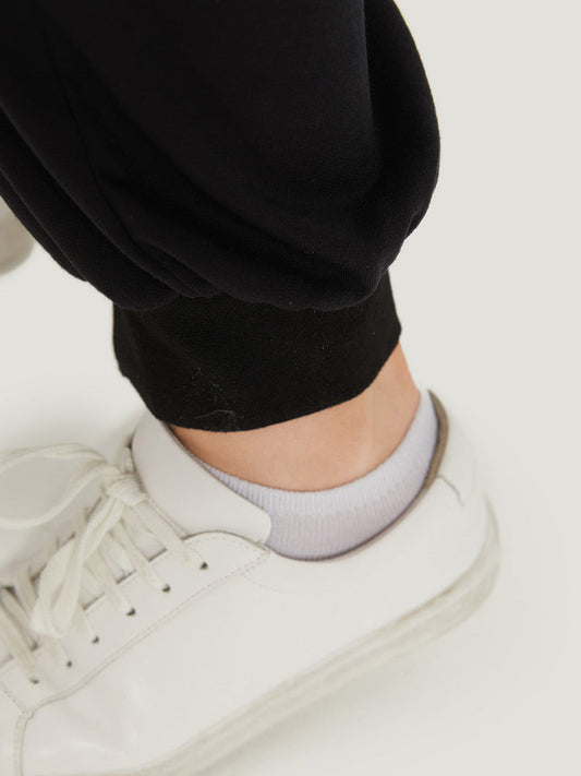 Plain Heart Embroidered Drawstring Pocket Sweatpants