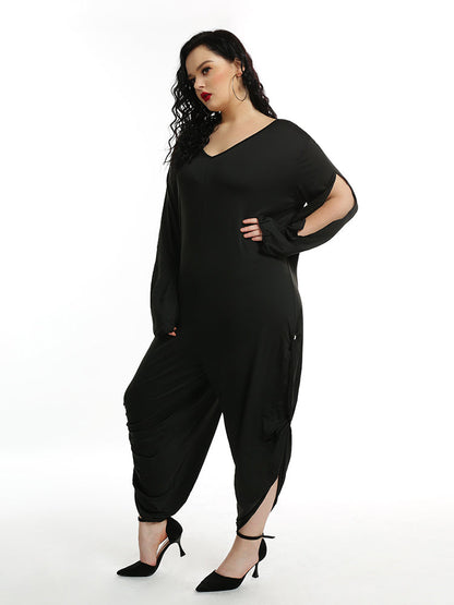 Irregular Opening Solid Jumpsuit