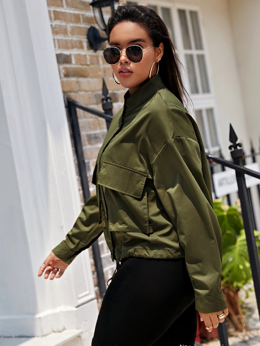 Big Pockets Stand Collar Jacket