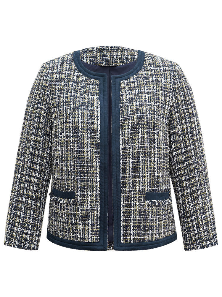 Tweed Patchwork Contrast Pocket Jacket