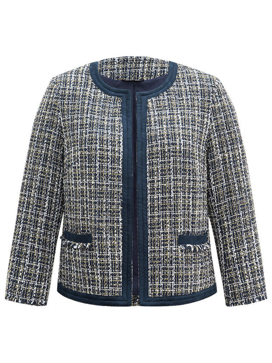 Tweed Patchwork Contrast Pocket Jacket