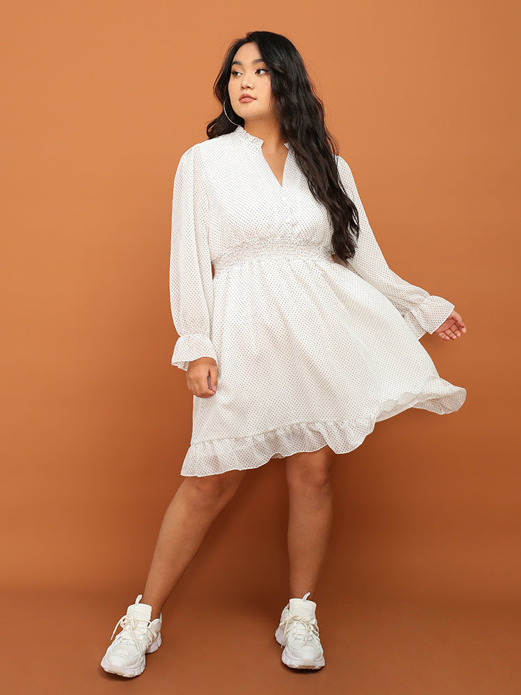 Polka Dot Smocking Dress