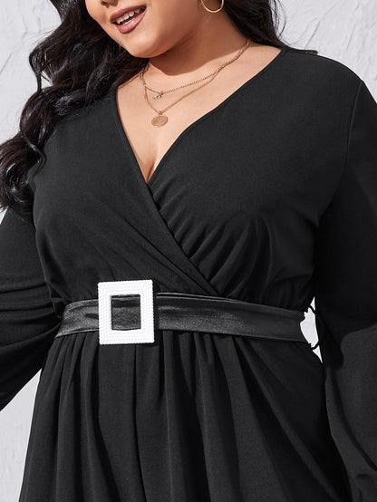 Surplice Neck Palazzo Jumpsuit With Belt