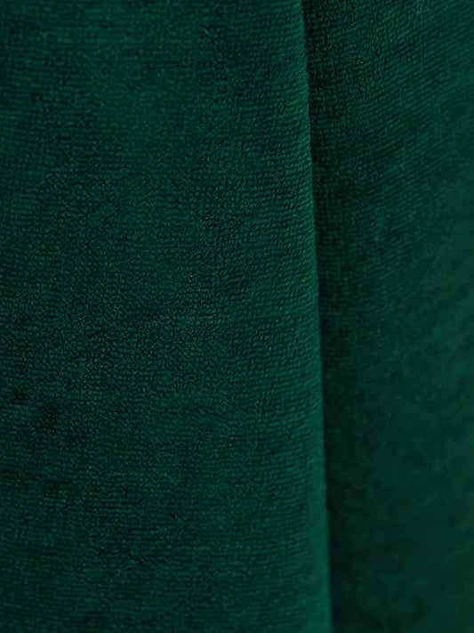 Solid Lace Trim Pocket Velvet Spaghetti Strap Dress