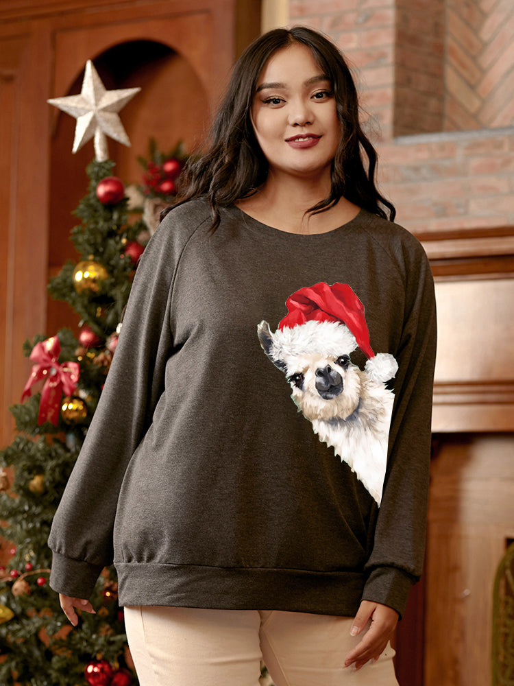 Animal Print Casual Sweatshirt