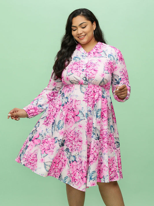 Floral Button Front Dress