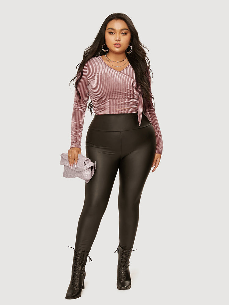 Corduroy Side Knot Crop Top