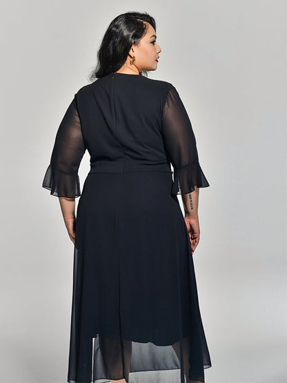 Colorblock Mesh Dress