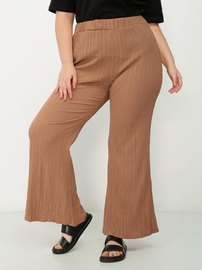 Pleated Solid Wide-leg Pants