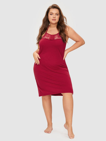 Samantha Casual At Home - Lace Insert Backless Lounge Dress