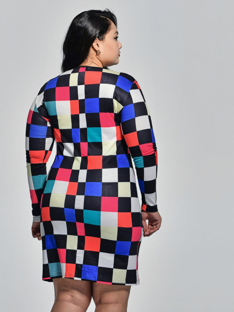 Checked Bodycon Dress