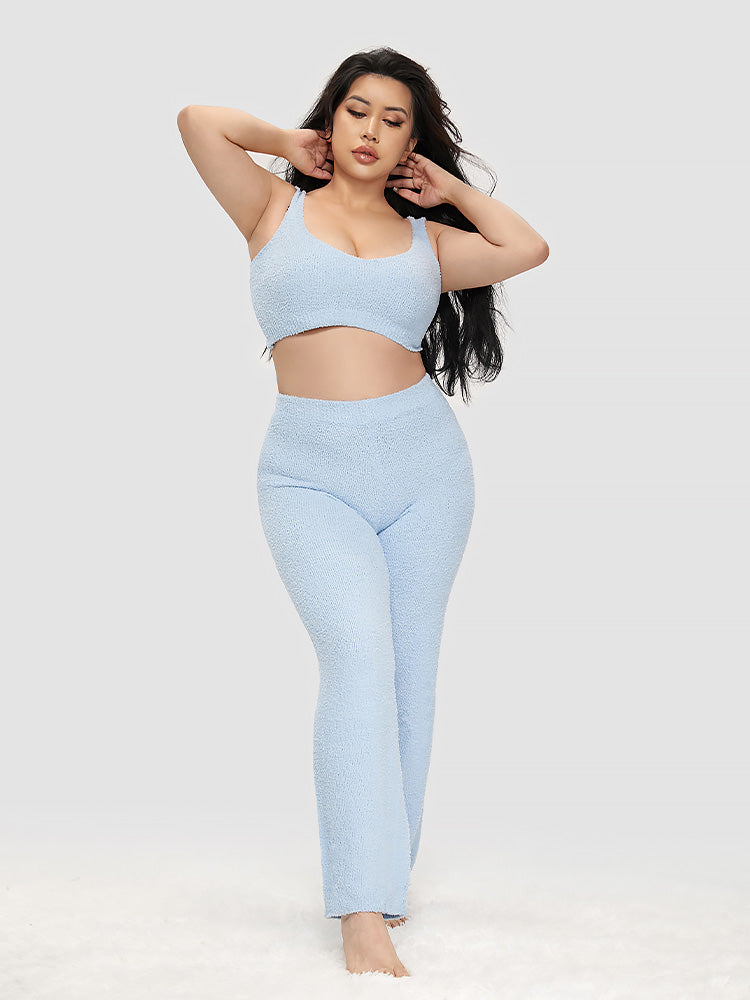 Solid Plush Tank Lounge Set