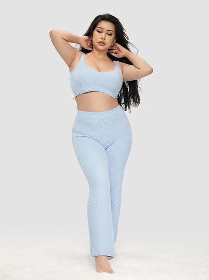 Solid Plush Tank Lounge Set
