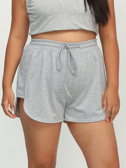 Irregular Hem Drawstring Short