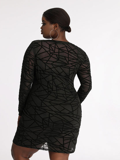Pattern Mesh Dress
