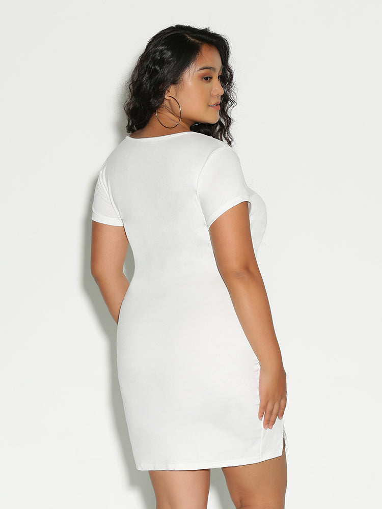 Cut Out Zipper Dress