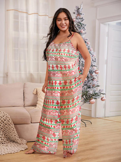 Geo Print Pocket Lounge Jumpsuit