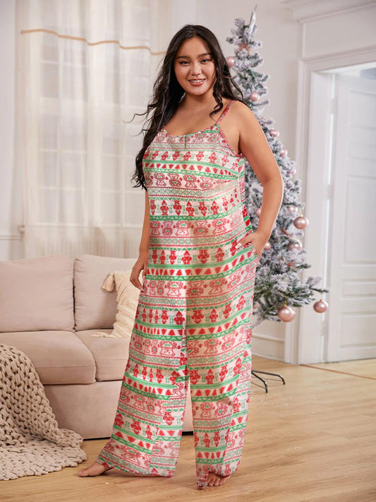 Geo Print Pocket Lounge Jumpsuit