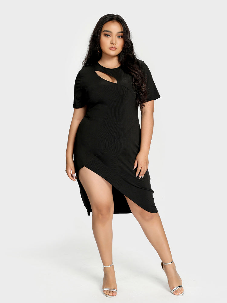 Cut Out Solid Dress